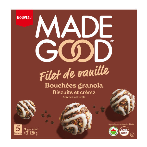 MadeGood Filet de vanille bouchees granola biscuits et creme