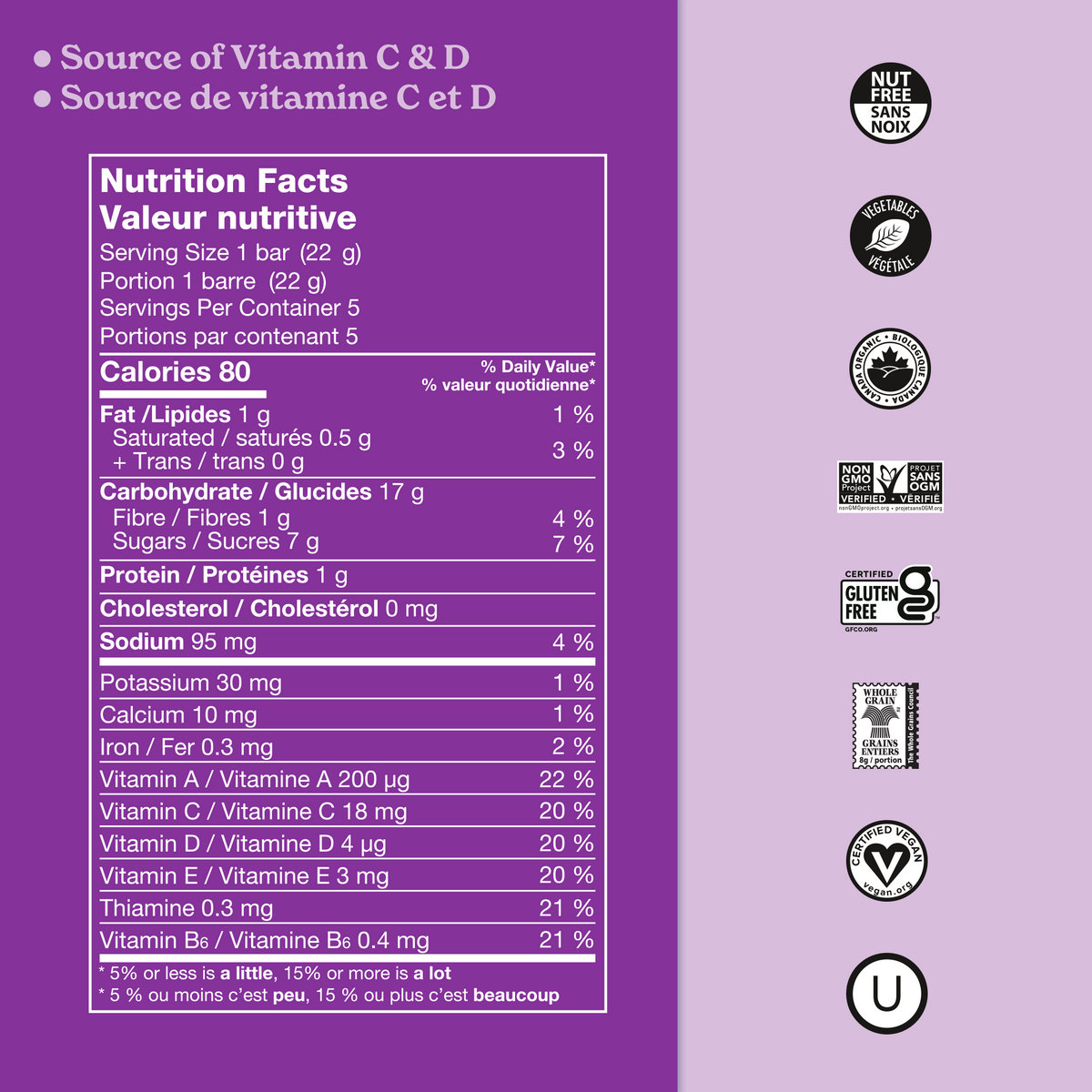 Nutrition facts: 80 calories per serving